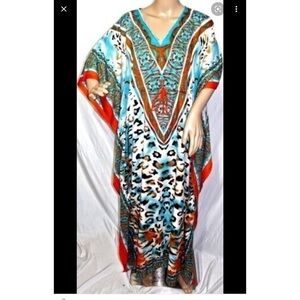 True rock leopard rhinestone detail Kaftan